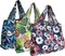 Wrapables Large Foldable Tote Nylon Reusable Grocery Bag, 3 Pack